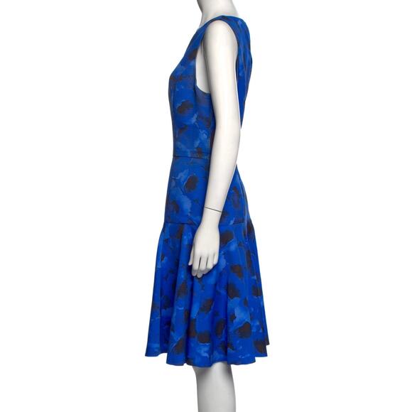 $2295 MICHAEL KORS COLLECTION Made in Italy Blue Black Floral Designer Dress 14 - Picture 9 of 15